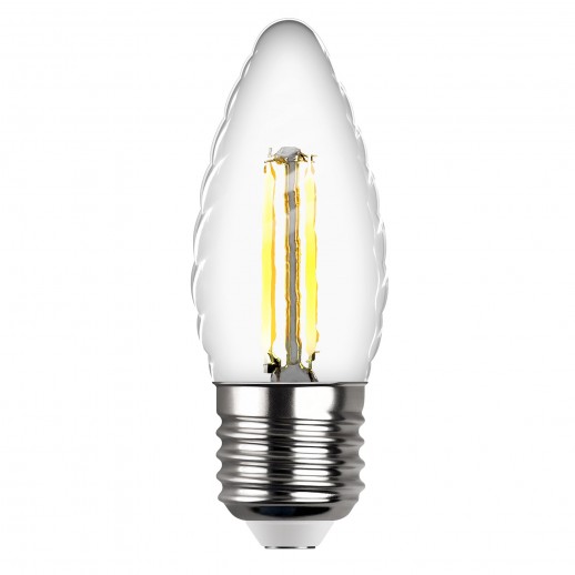 Лампа сд FILAMENT свеча витая TC37 E27 5W, 2700K, DECO Premium, теплый свет, REV