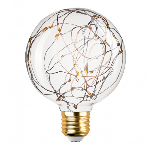 Лампа сд VINTAGE Copper Wire шар G95 E27, 2700K, DECO Premium, теплый свет