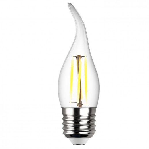 Лампа сд FILAMENT свеча на ветру FC37 E27 5W, 4000K, DECO Premium, холодный свет, REV